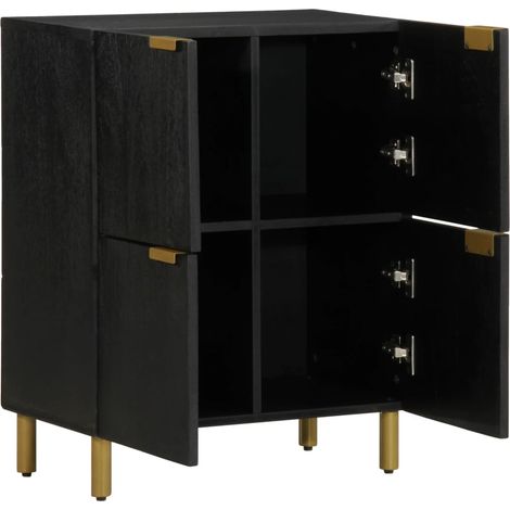 Buffet，Bahut，Meuble de Rangement noir 60x33x75 cm bois d'ingénierie CFW69525 (1/5)