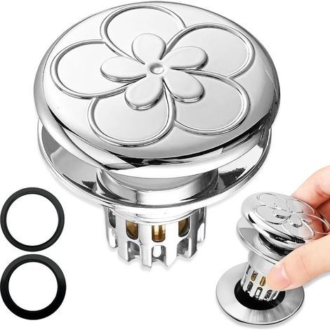 1 Pièces Bouchon de lavabo, Pop up Bouchon de vidage Universel, Bouchon de Vidange Amélioré, Flitre de Vidange Anti-Bloqué, avec Filtre Net, pour Baignoire, Cuisine, Lavabo (34-40mm) (1/5)