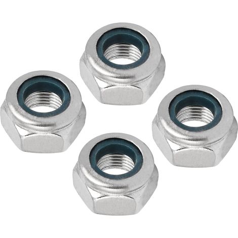 M10x1mm Hex Verrouillage Écrou Inox 304 Argent Ton 4pcs (1/5)