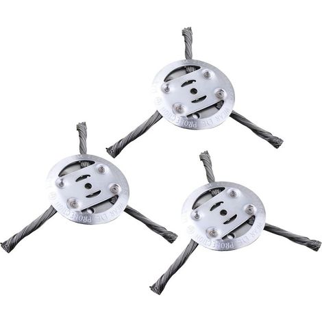 Lot de 3 débroussailleuses en fil d'acier de 15,2 cm, 3 brins, brosse de désherbage pour débroussailleuse, tête de coupe, brosse à herbe sauvage pour tondeuse à gazon, outil électrique (1/5)