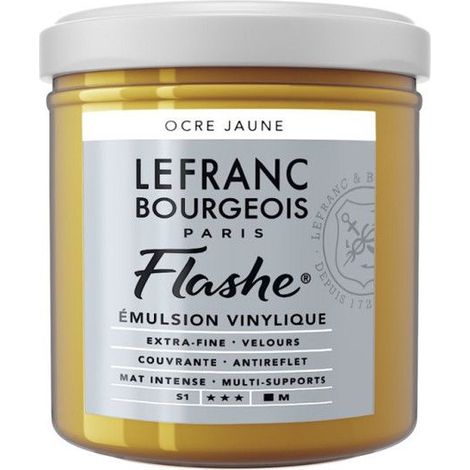 Peinture vinylique - Flashe - Ocre jaune - 302 - Lefranc Bourgeois - 125ml