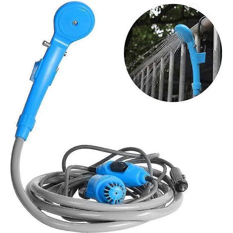 Pompe de douche électrique portable 12 V pour allume-cigare, bleue (1/5)