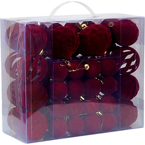 48 boules décoratives incassables, ornements de sapin de Noël en forme de boule de velours, décorations creuses (1/4)