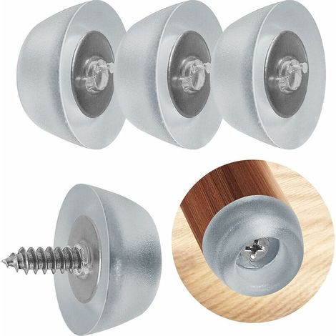XVX – Confezione da 24 piedini in gomma avvitabili – Cuscinetti antiscivolo per sedie – Realizzati in PVC con viti in acciaio inox – Per diverse superfici (1/5)