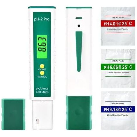pH Mètre Numérique avec Litmus Bandelette Test Fonction/Température, Multifonctionnel Testeur pH Piscine 0,01 Haute précision, Testeur Qualité Eau avec Fonction ATC (1/5)