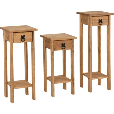 Seconique Corona Mexican Pine Set of 3 Plant Stands (1/5)