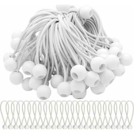 Lot de 75 Cordons Élastiques avec Boules Sandow - Idéal pour Attacher Chapiteaux, Tentes, Bannières et Bâches -INHHUB (1/5)
