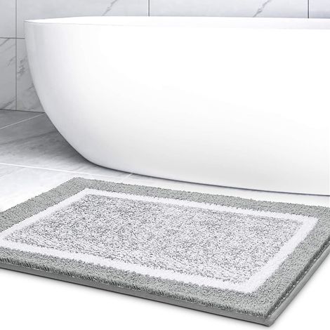 Non-slip, machine washable, highly absorbent, and soft bathroom mat, suitable for bathrooms and kitchens - Grey 40 x 60 cm