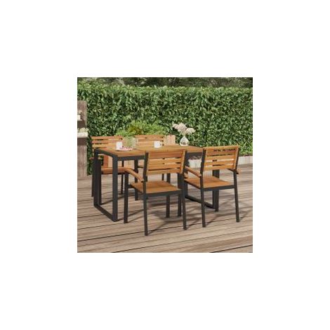 Table de jardin et pieds en forme de U 140x80x75 bois acacia (1/5)