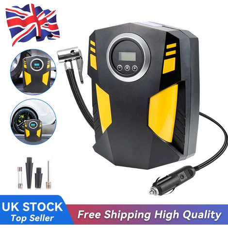 Holdfiturn Digital Car Tyre Inflator, Car Tyre Pump with 3 Nozzle Adaptors for Car, 12V Air Compressor with LED Light 150 PSI for Car Tyres Bicycles Other Inflatables (1/5)