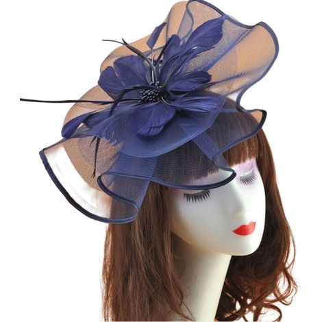 Chapeau melon à pince à cheveux pour femme, voile à plumes et fleurs, idéal pour mariage, fête et thé.