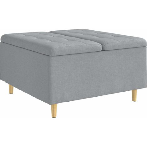 Pouf contenitore Grigio chiaro 80 x 80 x 45 cm Tessuto vidaXL