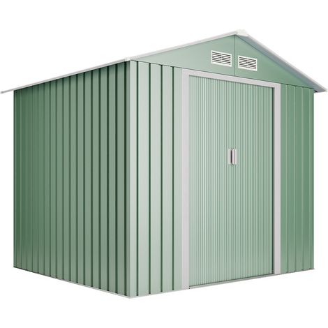 Gartenhaus Wasabi Hellgrün L 7,86 m2 - 10 Jahre Garantie - 303x261x198cm. Metall-Schuppen (1/5)