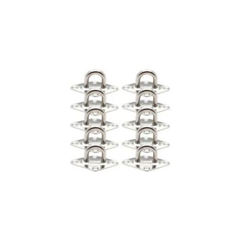 10 Pièces Fixation Anneau d'arrimage, Pontet INOX Oeil Plaques, Crochet d'arrimage Remorque Plaque Oeillet Acier Inoxydable 304 pour Fixer des Remorques Camions Bateaux Kayaks (60 x 36 mm,M5) (1/5)