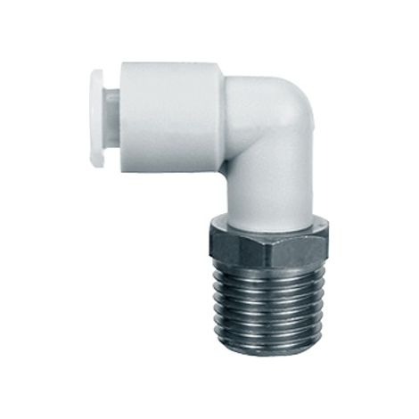 Raccord coudé SMC KG vers R 3/8 6 mm ( Prix pour Sachet de 2 )