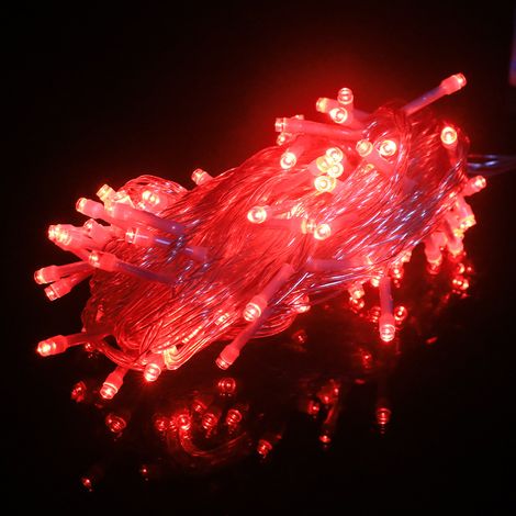 Guirlande lumineuse LED, guirlande lumineuse clignotante, guirlande lumineuse décorative, petites lanternes, souffle de bébé, lumières de Noël (6 mètres, type de batterie 40 lumières, rouge) YMYNY (1/3)