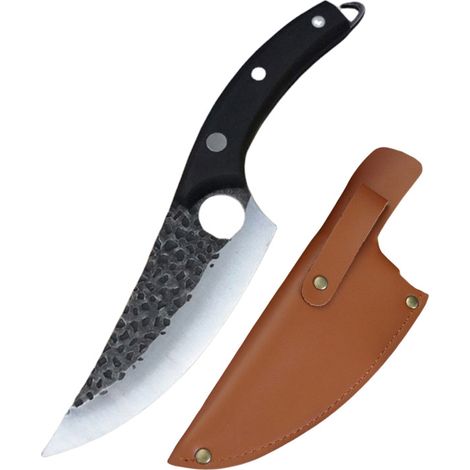 Cleaver - Couteau De Cuisine En Acier Inoxydable - Pour Découpe Viande Légumes Os - Usage Intérieur Et Extérieur - 1 Pièce (1/5)