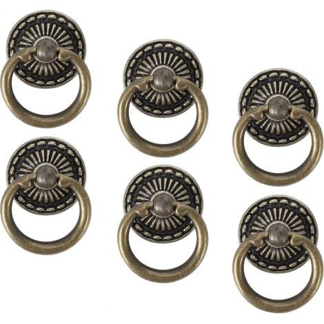 6 Pièces Poignée Meuble Vintage Boutons de Tiroir Vintage Porte de Placard Boutons, Commode Ancien Poignet Antique Rétro Tiroir Alliage de Zinc Bronze Poignee de Meuble Vintage pour Cuisine Armo (1/5)