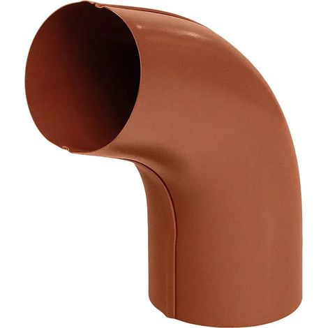 Coude 60° raccord gouttière acier Ø90 mm – Rouge brique RAL 8004