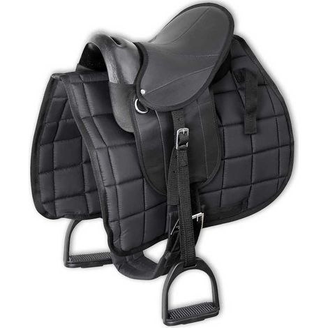 vidaXL Set de montura de pony 10" negro (1/5)