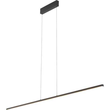 LED Hängeleuchte Metall Aluminium warmweißes Licht 3000 K 1000 lm H: max. 160 cm Schwarz länglich (1/5)