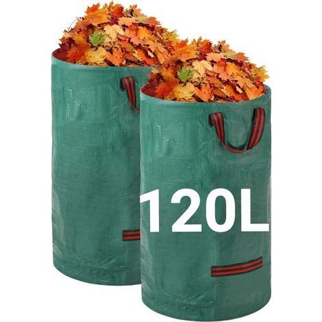 Hochleistungs-Gartenabfallsäcke 120Lx2 Wiederverwendbare Gartensäcke mit faltbaren und wiederverwendbaren Griffen Industriegewebe für Laub, Abfall und Unrat (1/5)