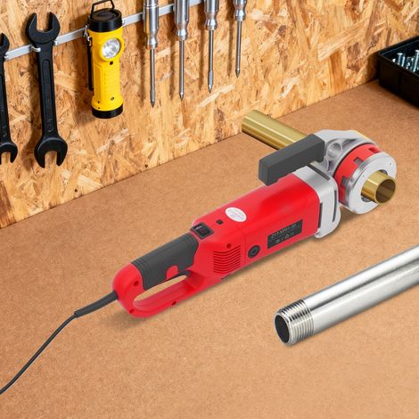 Taraudeuse électrique, 2000 W, 230 V, avec mallette de rangement, 4 filières (1/2", 3/4", 1", 1-1/4"), taraud électrique (rouge)