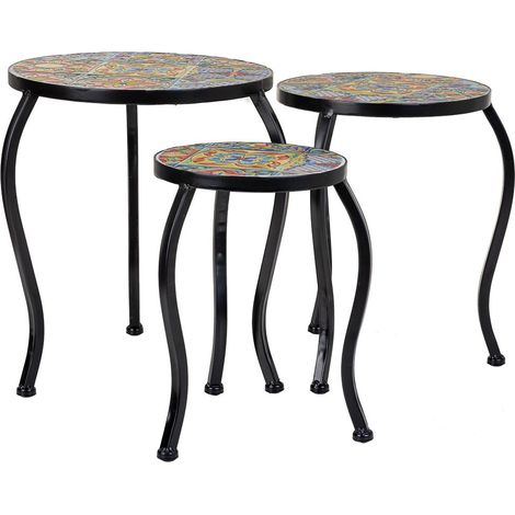 Set 3 soportes de mosaico y metal negros (1/5)