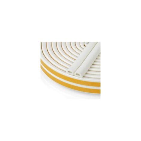 Bande de Joint D-Profil, Joint d'Étanchéité Porte, Joint Fenetre Isolation avec Forte Adhérence, Isoler du Bruit, Anti-collision et Anti-intempéries, 9mm x 6mm (Blanc 6M) (1/5)