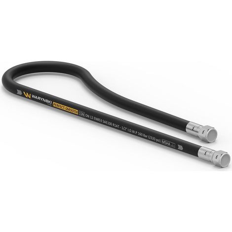 Flexible hydraulique lisse avec joint - Filetage 160 bar M22x1,5 cône droit/plat droit L-500 mm DN12-1SN 16,0 MPa Waryński (1/2)