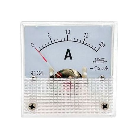 20A Amperometro Pannello di Corrente Analogica DC 0-20A 75mV, 20 amp 91C4 Amperometro Puntatore dc, Misuratore Tester Ampere (1/5)