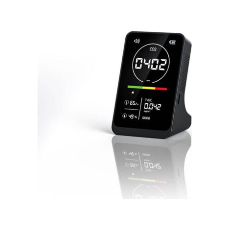 QORVA-Compteur qualité d’air 4 en 1 CO2 TVOC, testeur portable température et humidité, capteur NDIR, affichage numérique avec fonction alarme,de