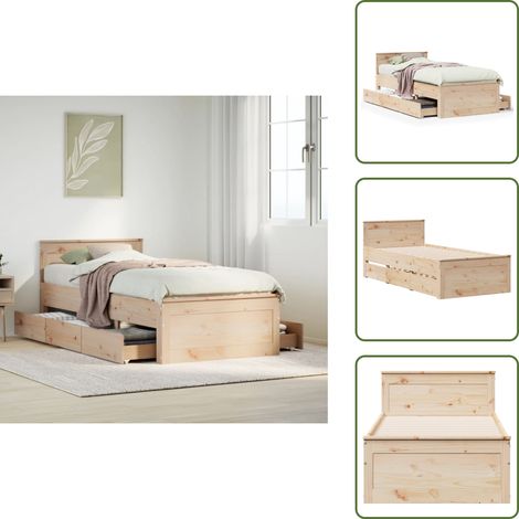 Cadre de lit sans matelas avec tête de lit 90x200cm bois de pin - Cadre De Lit - Cadres De Lit - Lit - Lit Simple (1/5)