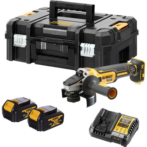 DeWalt DCG405M2T 18V XR Cordless 125mm Brushless Angle Grinder Kit - 2x4.0Ah Batteries, Charger & Tstak II Case (1/3)
