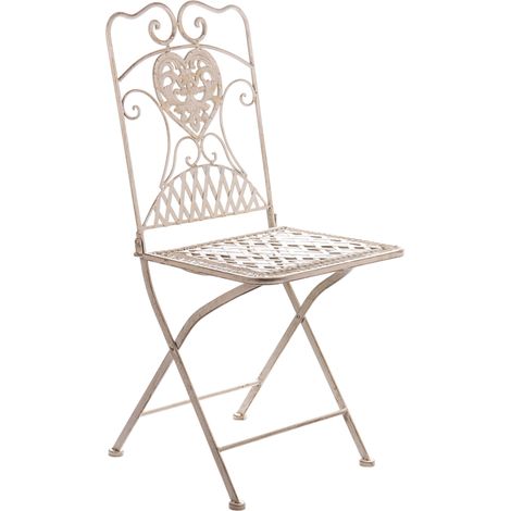 Elegante sedia da giardino in stile shabby chic color ecru (1/2)