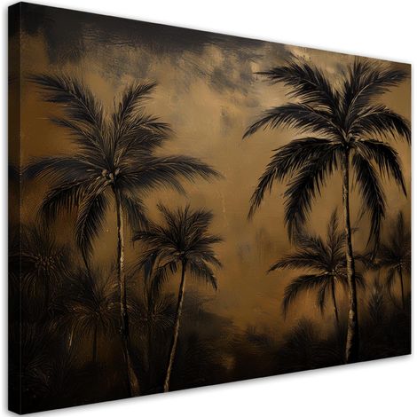 Tableau déco Palmiers tropicaux en gris 60x40 (1/5)