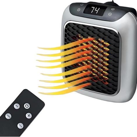 Radiateur soufflant électrique - - 800W - Télécommande infrarouge - Affichage numérique LCD