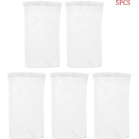 Accessoires de piscine (5 pièces blanches) Chaussettes de rangement pour filtres de piscine en nylon, pour paniers et skimmers. Accessoires de piscine blancs. (1/5)