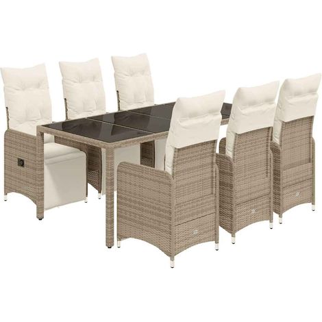 Maison Exclusive - Set de mesa y sillas jardín 7 pzas con cojines (1/5)