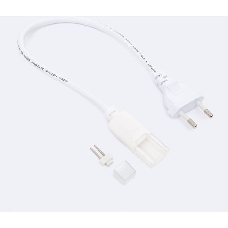 Cable para Tira LED Autorectificada 220V AC SMD IP65 Ancho 12mm Monocolor Blanco