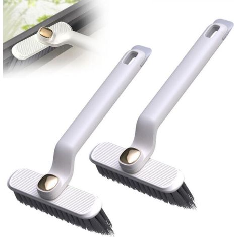 Set of 2 multi-functional rotating brushes for cleaning crevices, 360-degree rotation, for kitchen and bathroom (white)