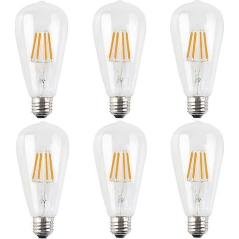 6x E27 Lampe Filament Led 4w Ampoule Filament Dimmable Vintage Ampoule Edison Blanc Chaud 400lm Edison Lampe Ac220v (1/5)