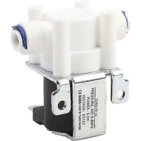 Électrovanne 12 V CC (1 pièce) - Électrovanne magnétique pour purificateur d'eau - Raccord rapide - Normalement fermée - Édition 527 (1/4)
