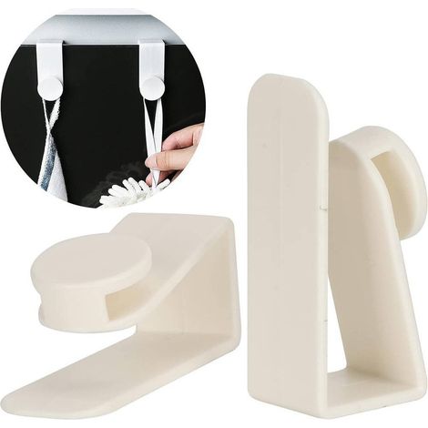 Cleafe - Set 2pz Ganci Per Porta Armadio Portatili Per Appendere Oggetti Casa Bianco 87359 - (1/5)