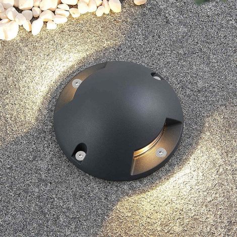 [NEUWERTIG] B-Ware Lindby Bodenstrahler Wegeleuchte LED Strahler dunkelgrau Aluminium Kunststoff (1/2)