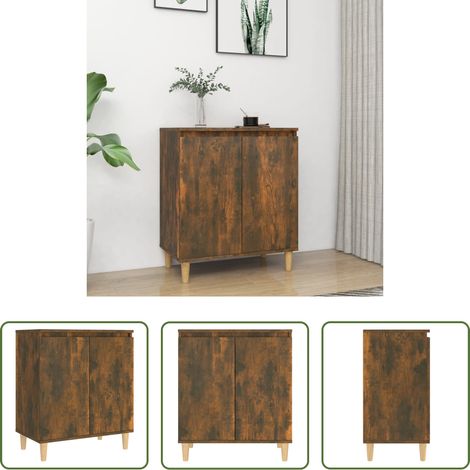 vidaXL Armoire console - Buffet Chêne fumé 60x35x70 cm Bois d'ingénierie (1/5)