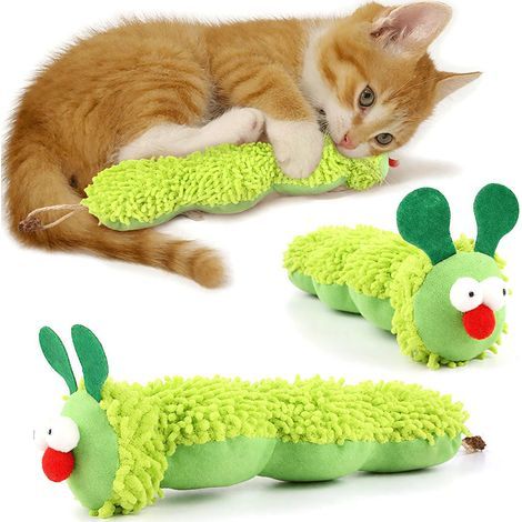 Jouet interactif à l'herbe à chat Jouet pour l'auto-divertissement Coussin en peluche doux Pour l'hygiène des dents du chat et l'activité (1/5)