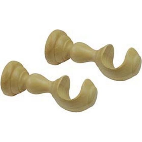 2PZ SUPPORTO APERTO Ø MM.35 IN LEGNO NATURALE PER SCORRITENDA - cm.10