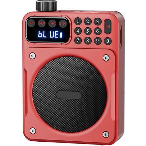 Mini-tragbares FM-Radio mit herausnehmbarem Akku, rot