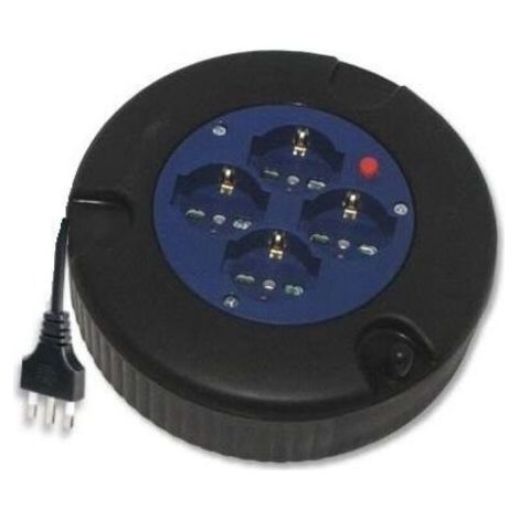 Avvolgicavo 8 Metri Avvolgi Cavo Elettrico 4 Prese Schuko 2p+t 10/16a Prolunga